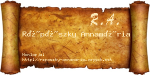 Répászky Annamária névjegykártya